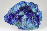 Vibrant-Blue Azurite Crystals with Malachite - Laos #178177-1